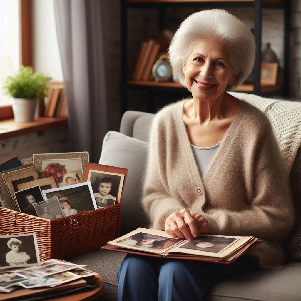 웃고 있는 노인 그림