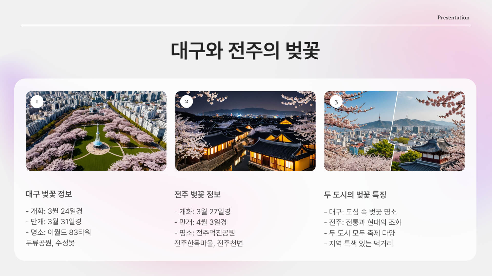 벚꽃 개화 및 만개