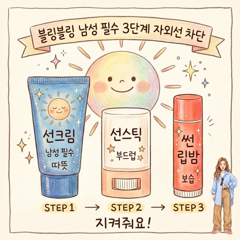 여름철 남자 선크림 선스틱 썬 립밤 추천 관리법(mens-summer-sun-care-essential-guide)