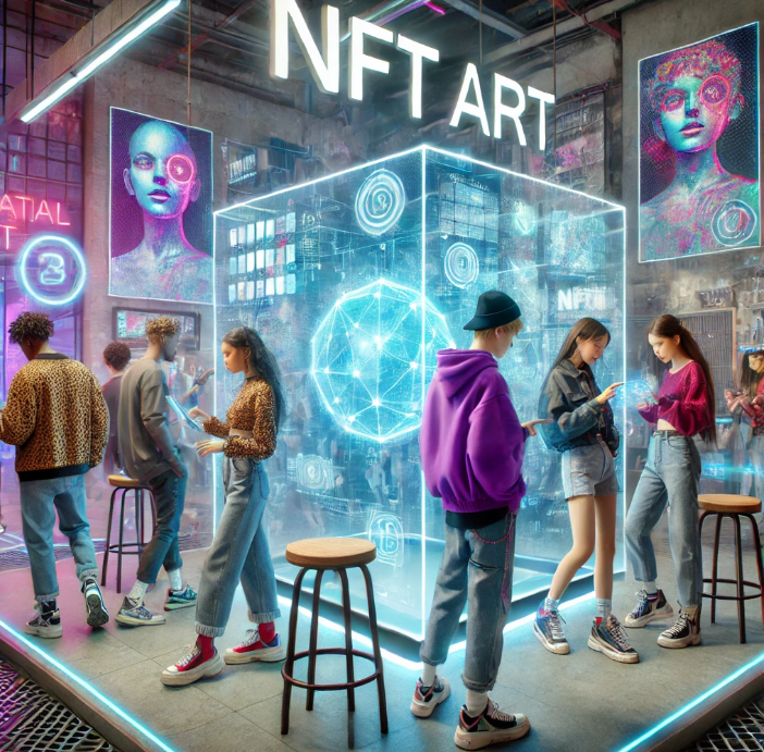 NFT 거래를 하는 MZ 세대들의 이미지 입니다.