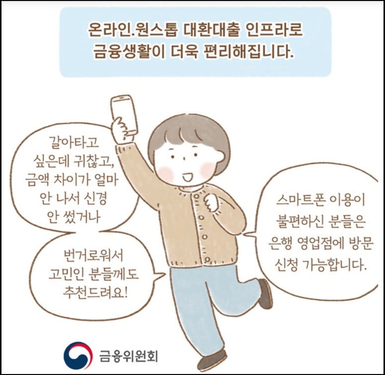 온라인&middot;원스톱-대환대출-비교서비스-이용방법-안내-주담대-은행방문없이-대출비교환승-앱으로간단히