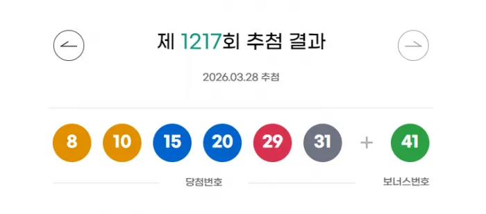 로또 1217회 당점번호