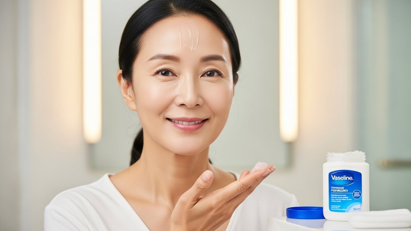 alt=" 바세린으로 팔자주름, 목주름 개선하는 시니어 피부 관리 루틴 "