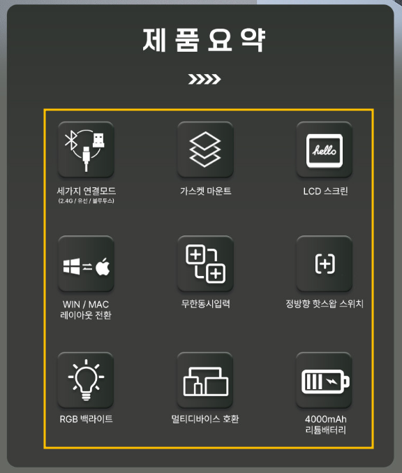 [ 다얼유 A87PRO LCD ] 모델 기능 요약