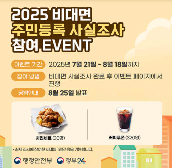 2025 비대면 주민등록 사실조사 참여 이벤트