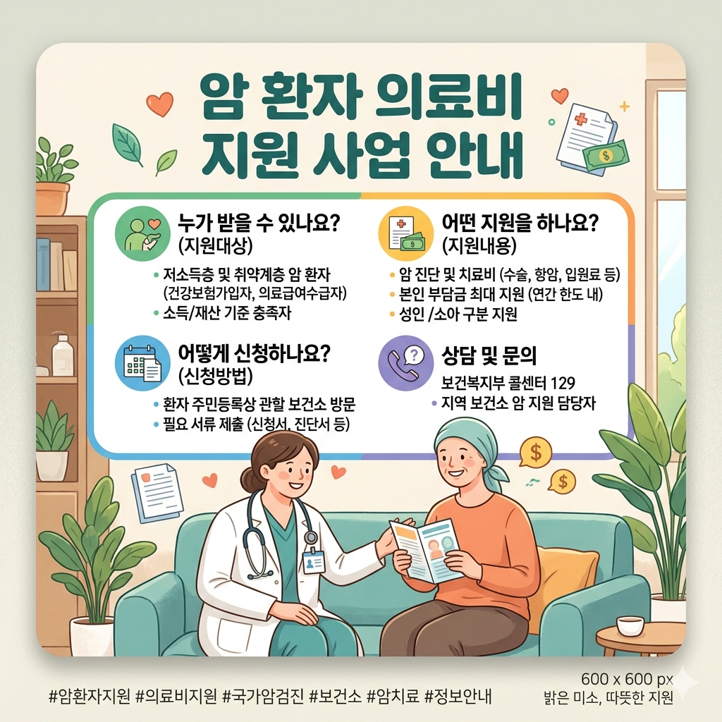 암 환자 의료비 지원 사업 안내