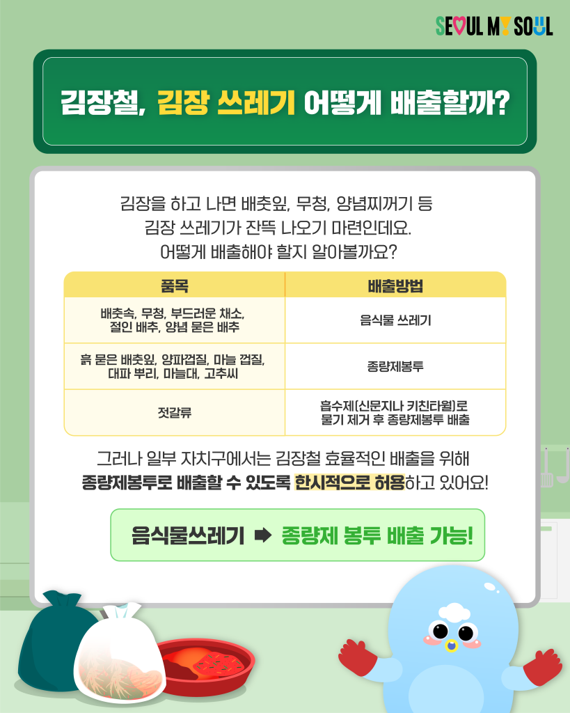 김장철, 김장 쓰레기 어뗗게 배출할까?