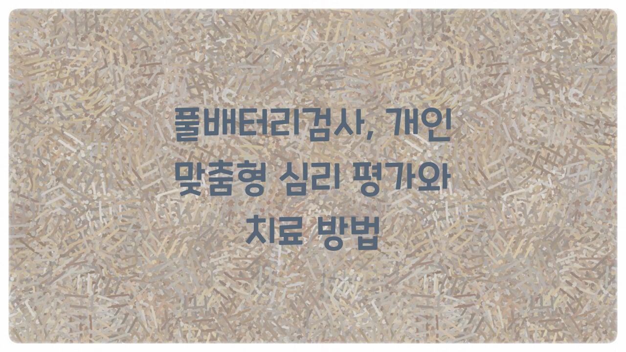 풀배터리검사