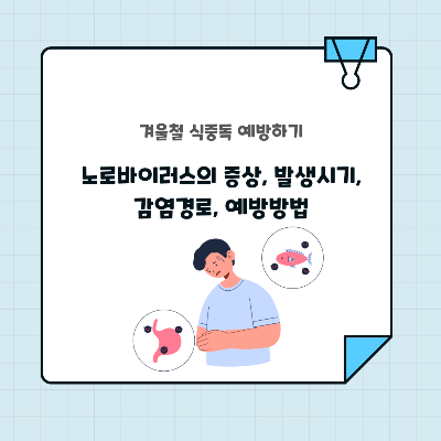 노로바이러스의 증상, 발생시기, 감염경로, 예방방법