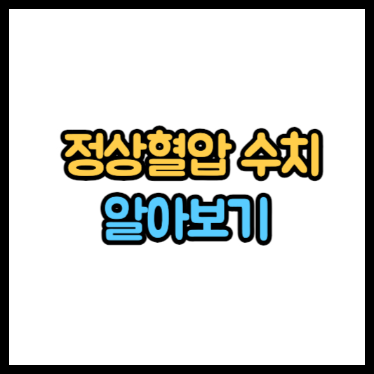 60대 정상혈압 수치