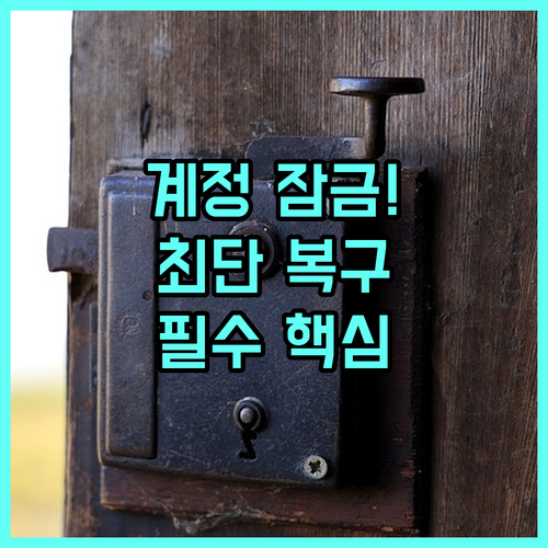쿠팡 계정 잠금 해제 최단 시간 복구..