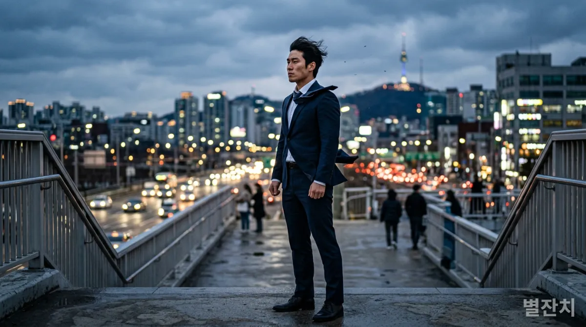 불확실한 경제 상황 속에서도 굳건히 도전하는 한국 기업가의 모습