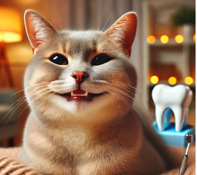 건강한 치아를 갖은 고양이
