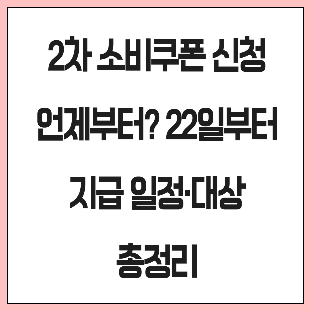 2차 소비쿠폰 신청