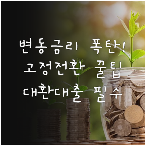 변동금리 대출 대처법 고정금리 전환 ..