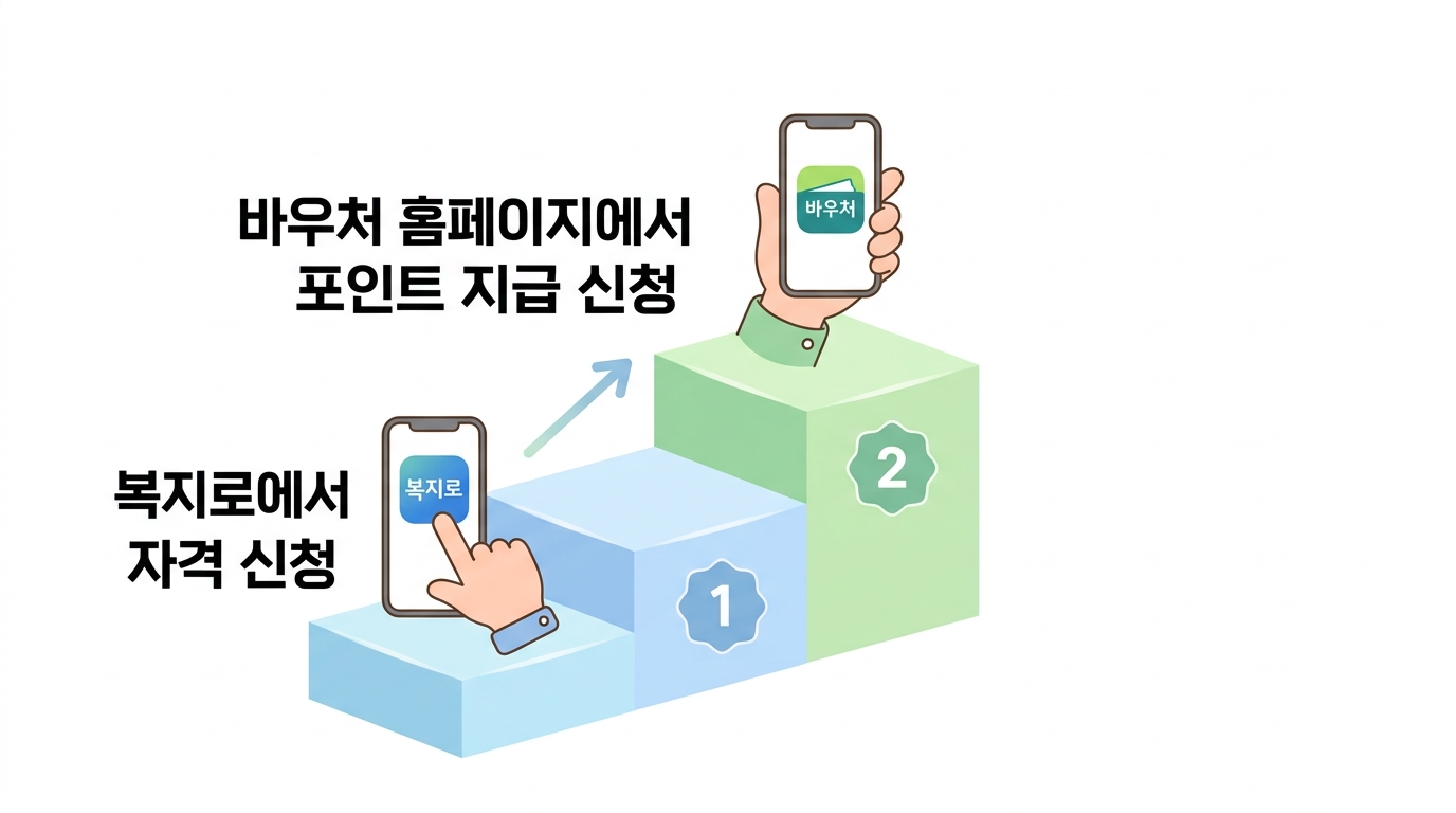 복지로 및 바우처 홈페이지를 통한 교육급여 신규 신청 2단계 프로세스