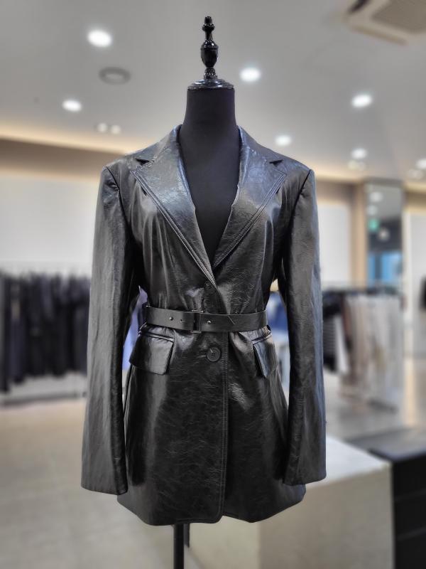 보브 벨티드 레더 싱글 자켓 7123375500