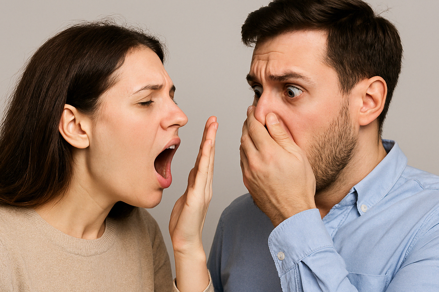 고약한 입 냄새가 나는 사람 사진