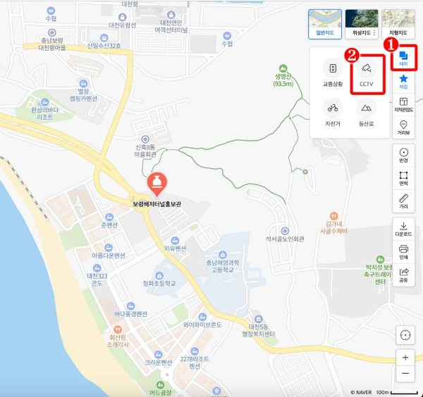 보령해저터널홍보관 cctv 설정하기