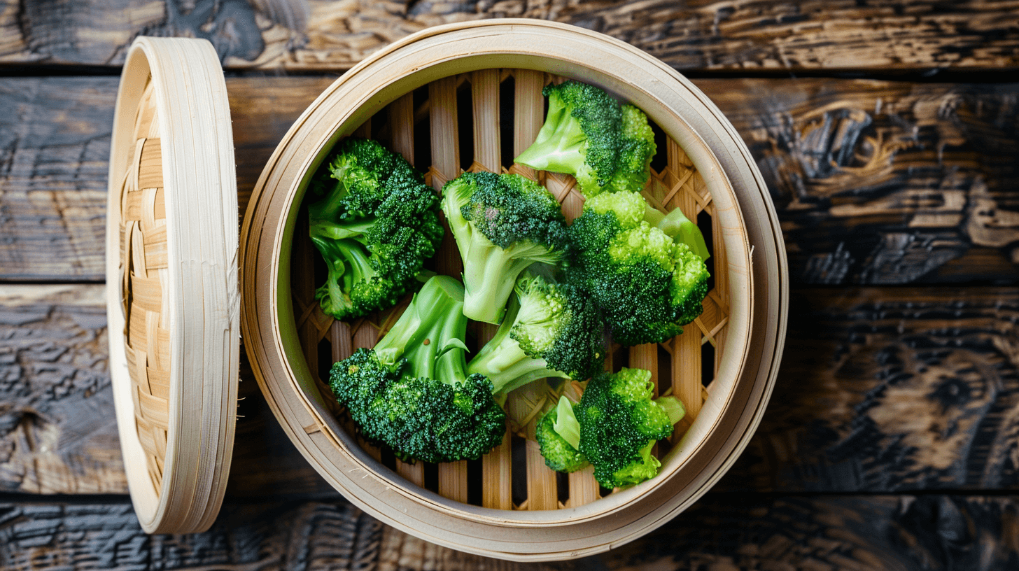 찜기에-담긴-브로콜리-이미지