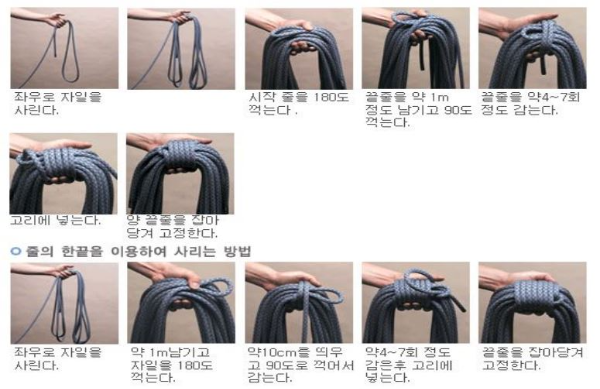 자일 사리는 법