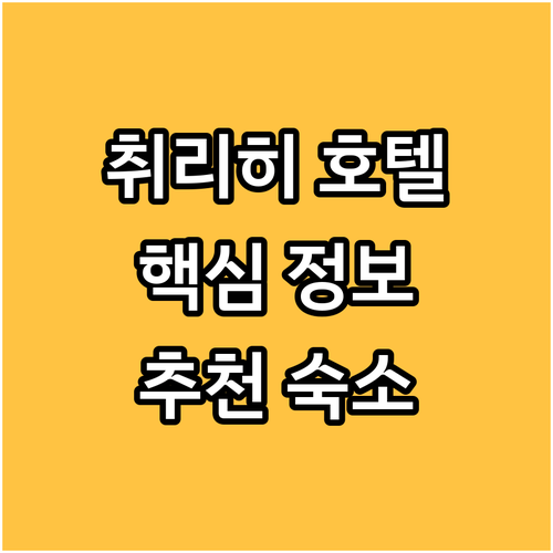 취리히 호텔 선택 가이드 주요 정보와