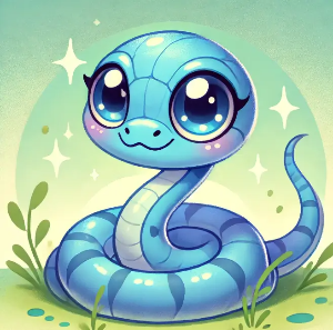 귀여운-푸른색-뱀