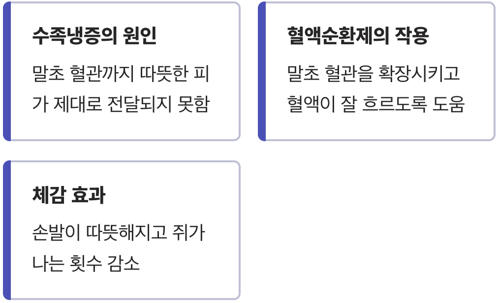 변화 하나 : 손발 끝까지 전해지는 온기