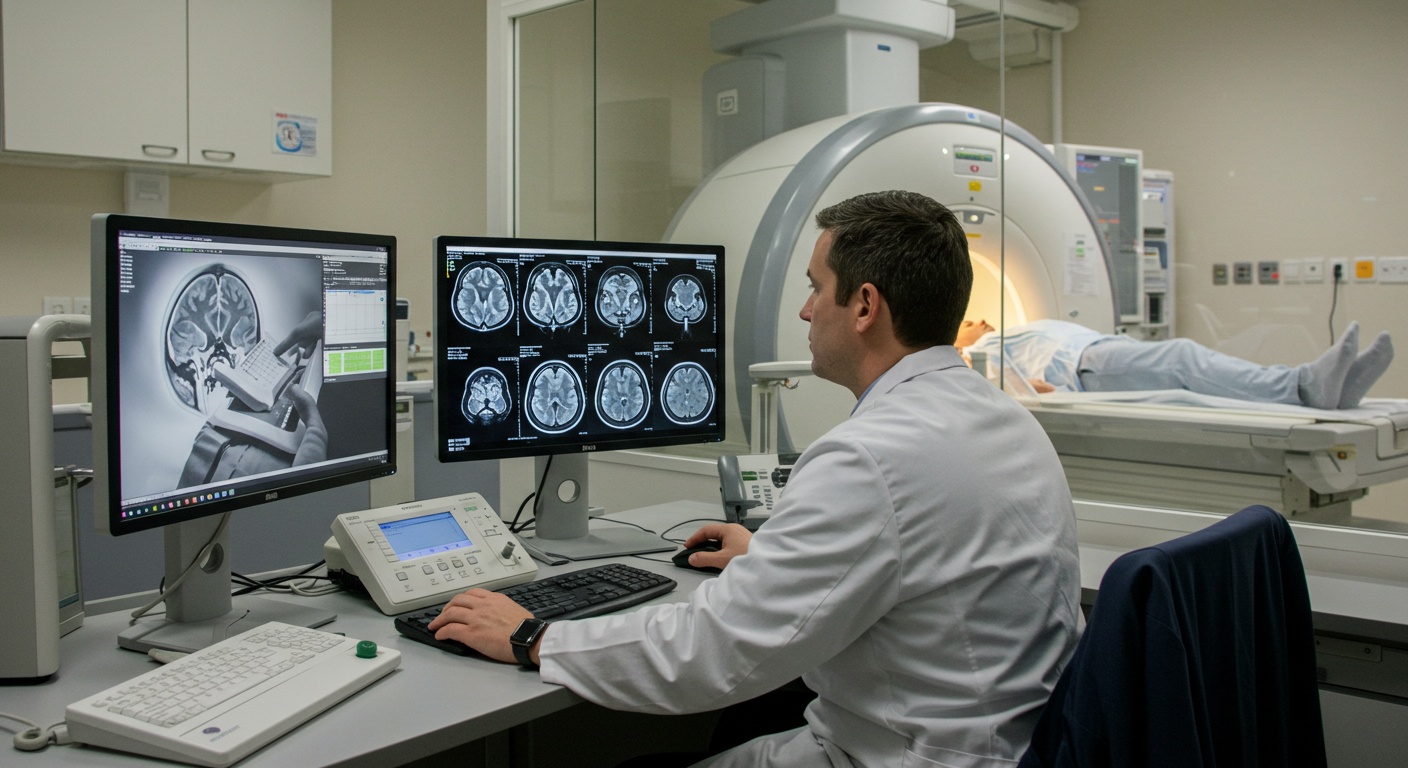 뇌파 검사 모습 사진