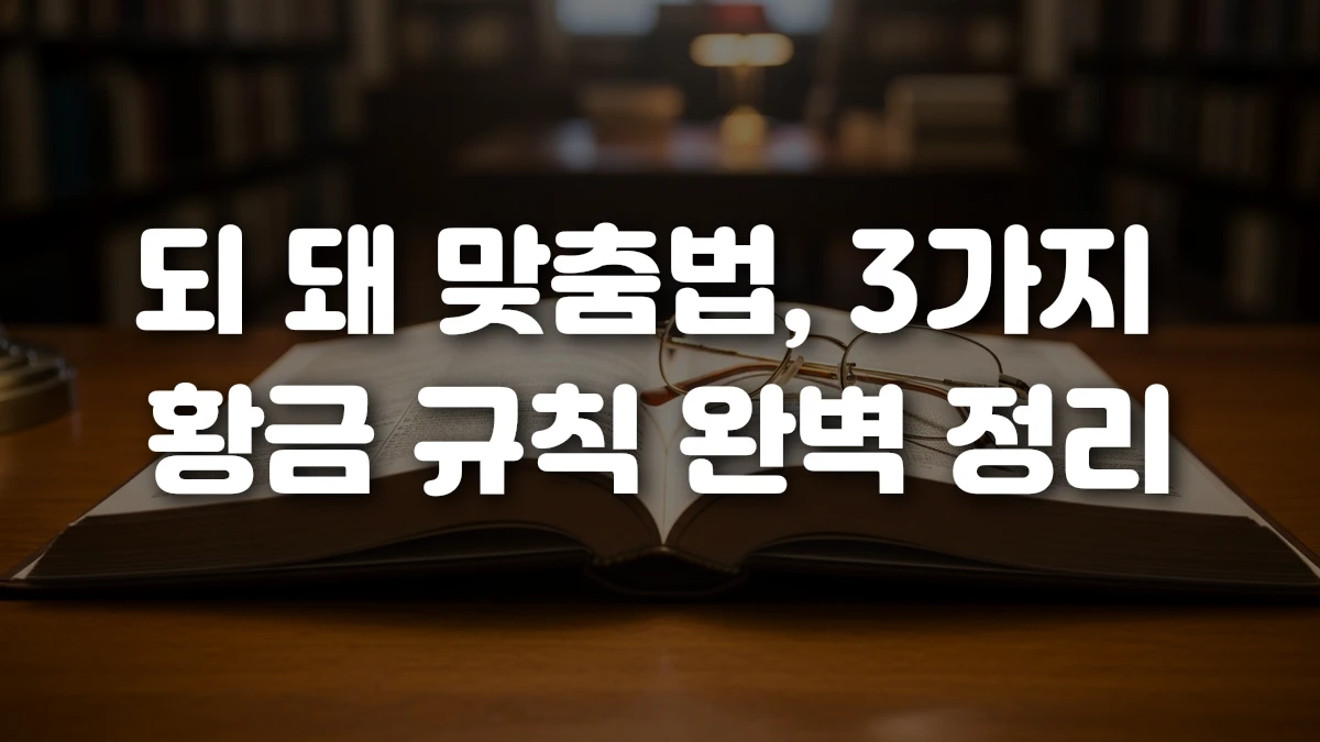 되 돼 맞춤법 3가지 황금 규칙 완벽 정리
