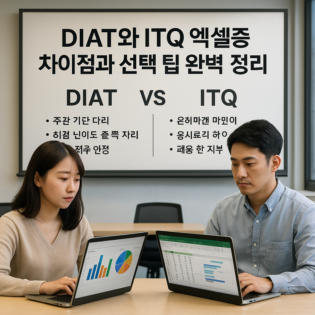 DIAT와 ITQ 엑셀 자격증 차이점과 선택 팁 완벽 정리
