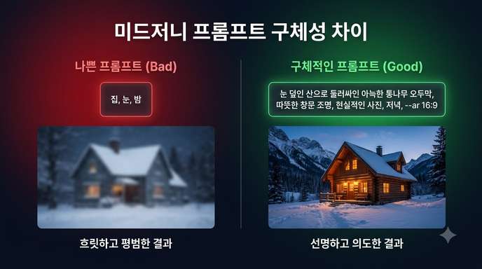 미드저니 프롬프트 구체성의 차이