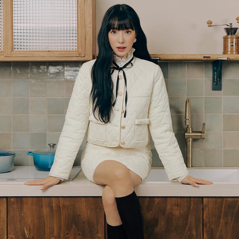 샤틴 파니PICK Selected 리본포인트 퀼팅자켓 O234T801