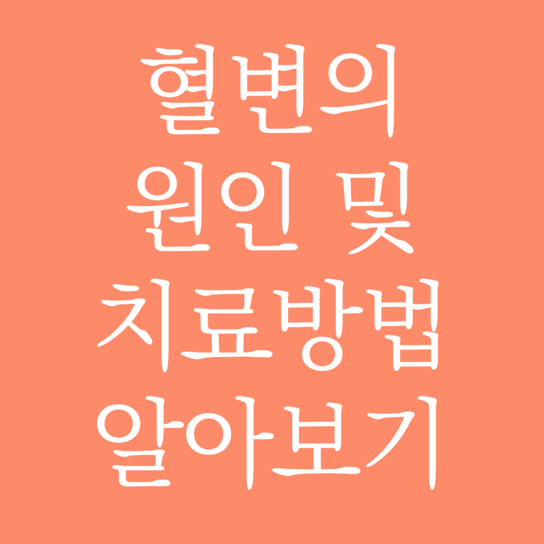 혈변의 원인 및 치료방법 알아보기