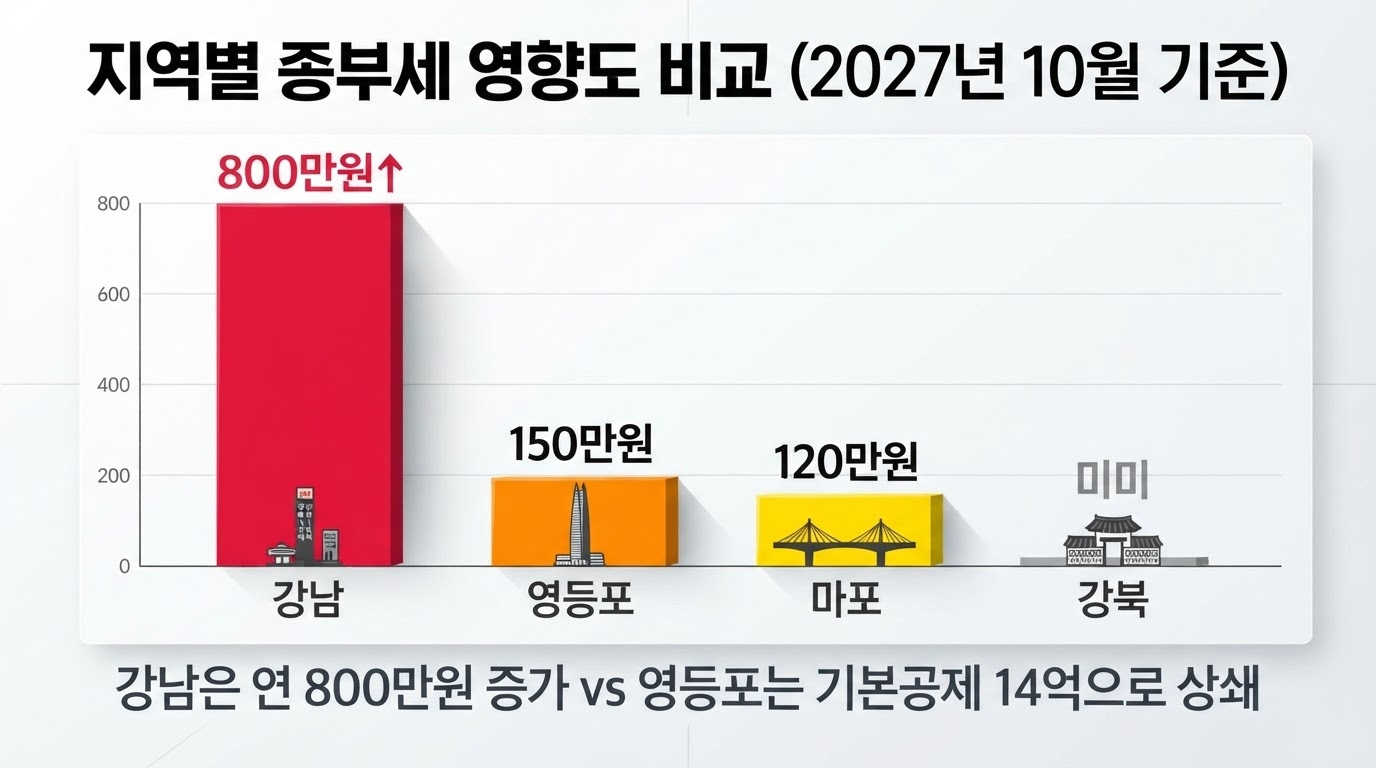 지역별 종부세 영향도 비교