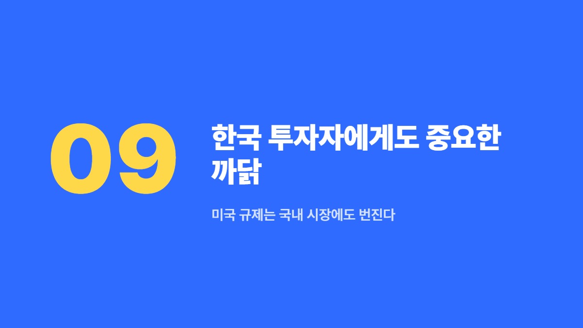 한국 투자자에게도 중요한 까닭 — 미국 규제는 국내 시장에도 번진다