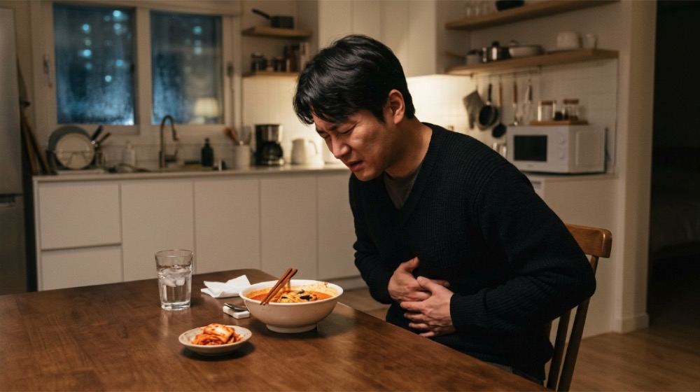 명치 통증 식도 자극
