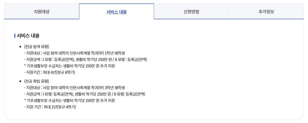 인문100년장학금 신청자격,신청방법,지원금액