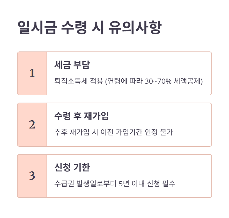 일시금 수령 시 꼭 알아야 할 유의사항