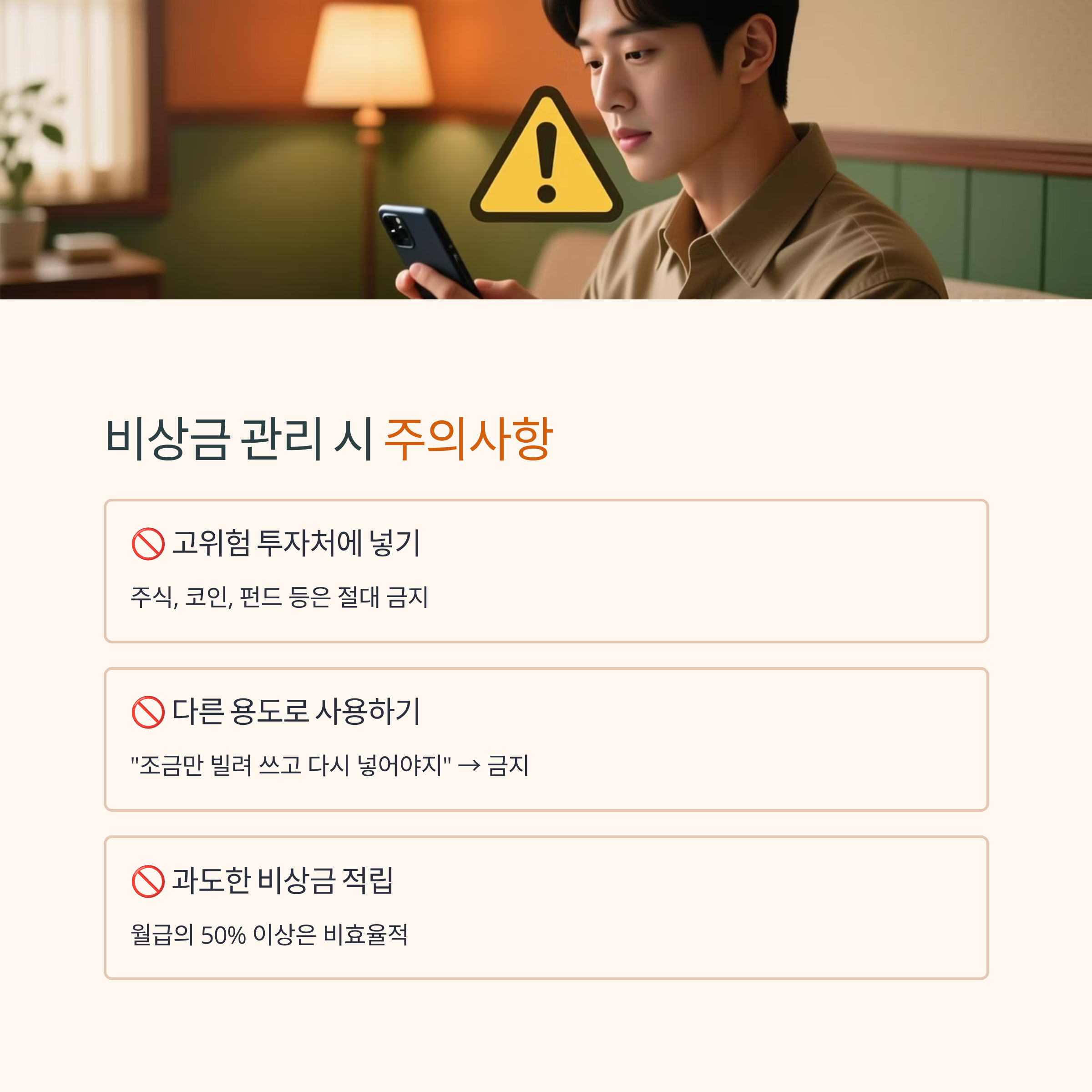 비상금 통장 관리 주의사항