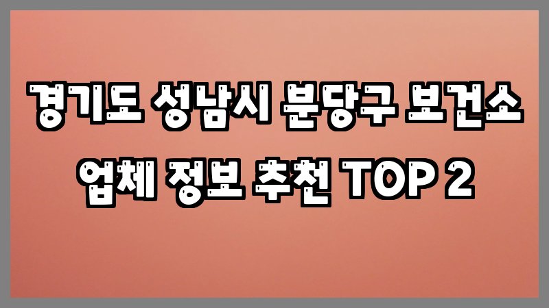 경기도 성남시 분당구 보건소