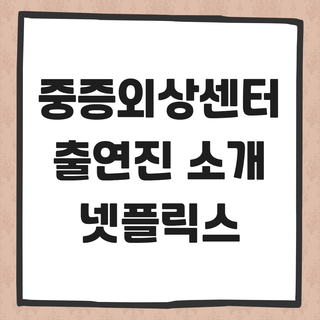 중증외상센터 넷플릭스 다시보기