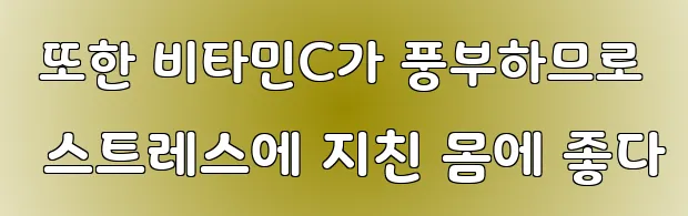  또한 비타민C가 풍부하므로 스트레스에 지친 몸에 좋다
