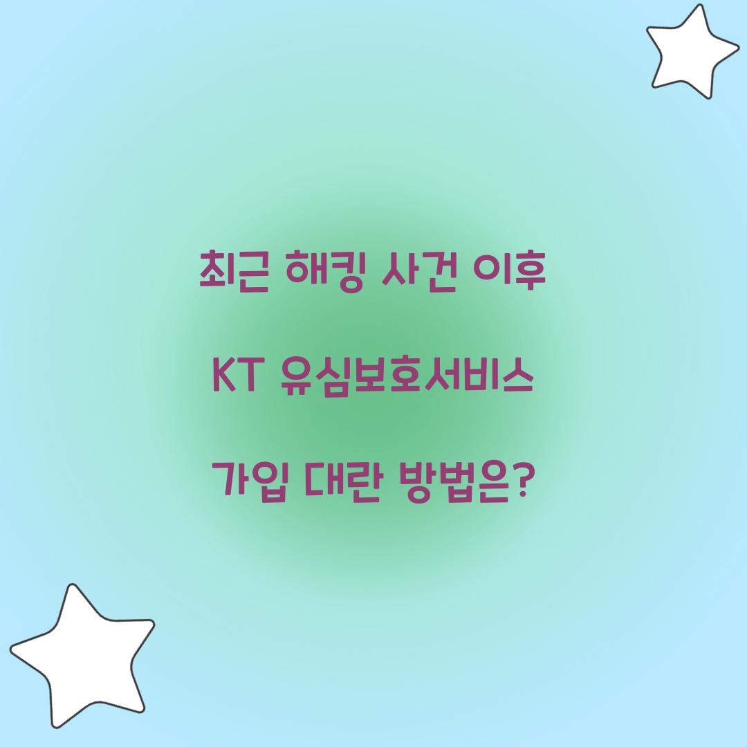 최근 해킹 사건 이후 KT 유심보호서비스 가입 폭주