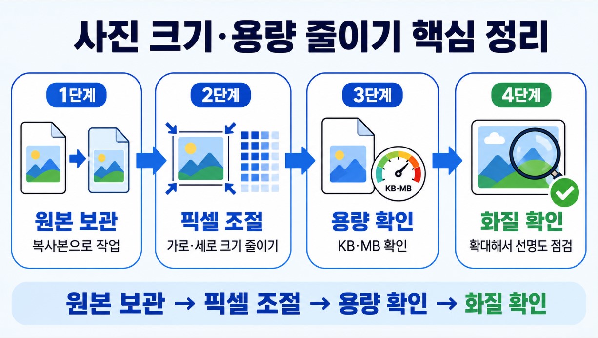 사진 크기&middot;용량 줄이기 4단계