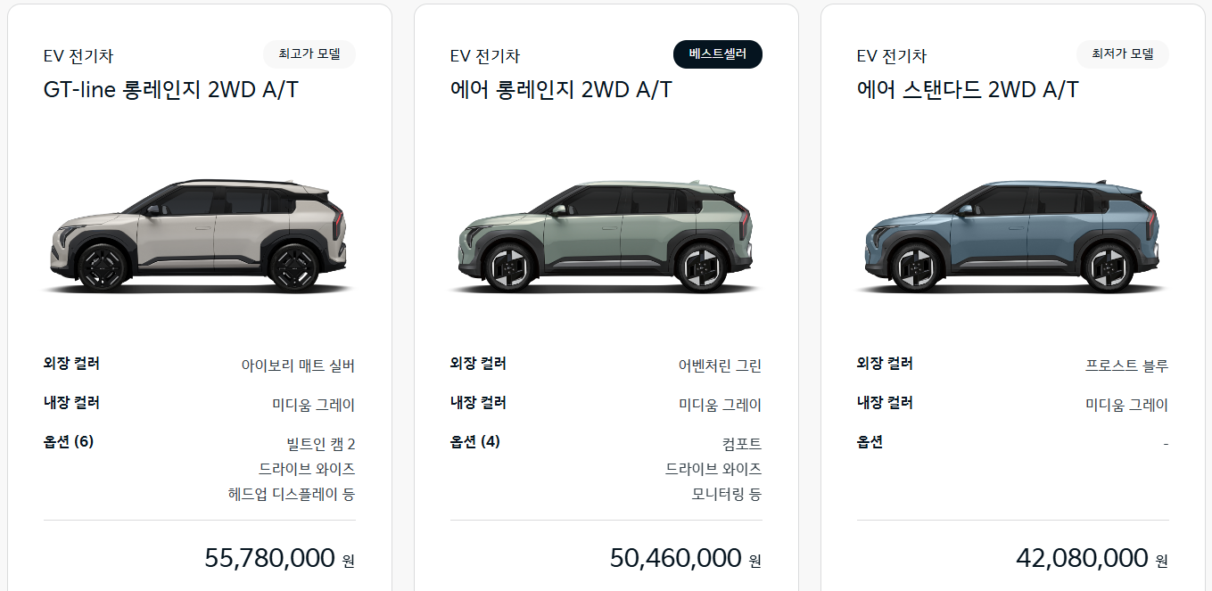 EV3 가격표