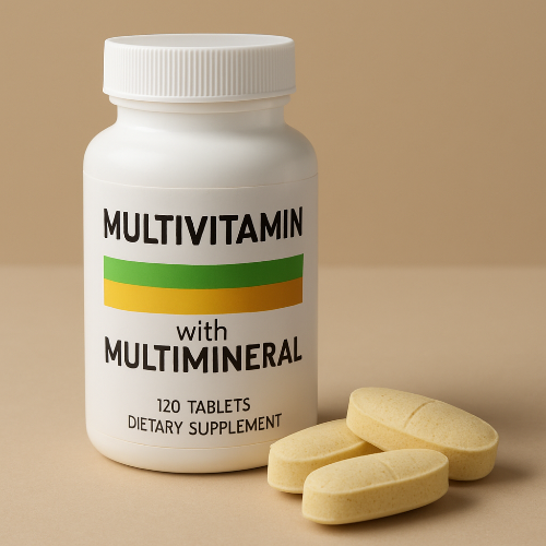 멀티비타민통과-옆에-정제된-영양제가-보임