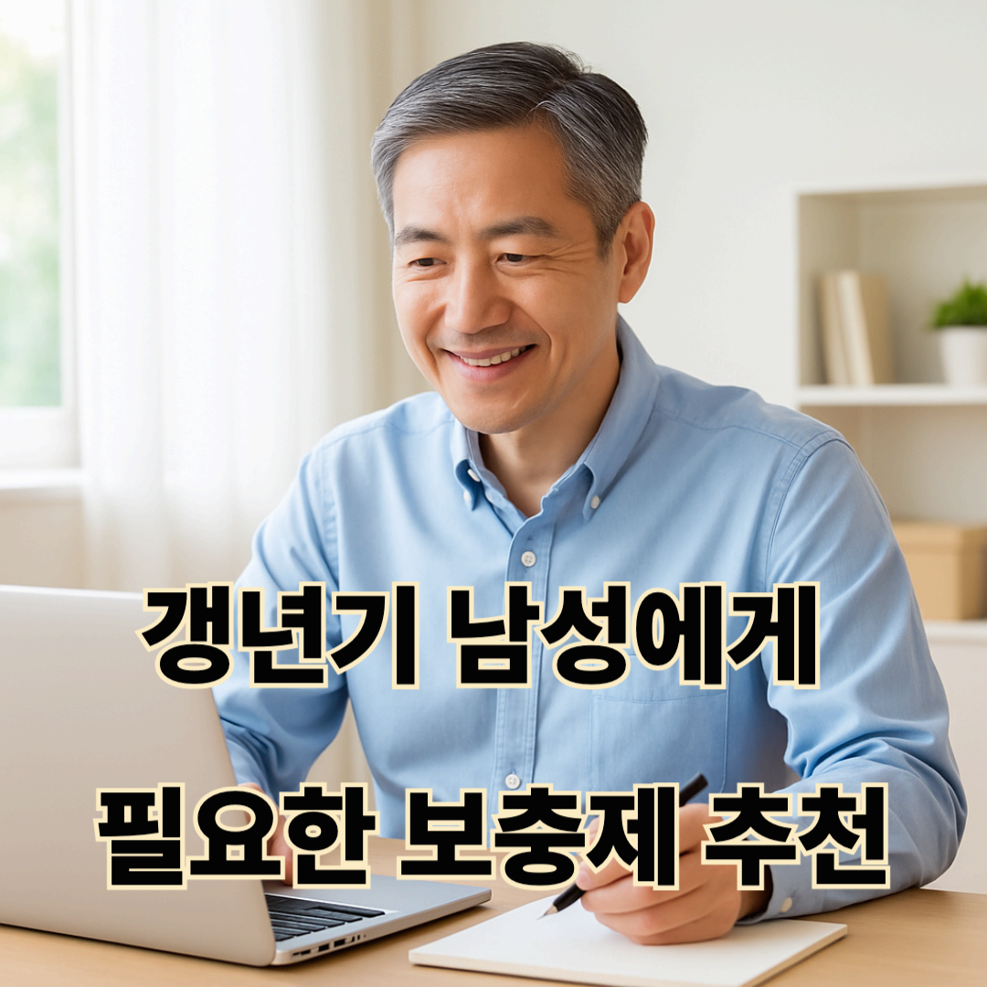 피로·무기력·집중력 저하? 갱년기 남성에게 필요한 보충제 추천