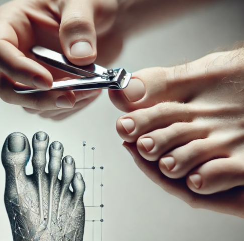 발톱을 깎으며 관리하는 이미지