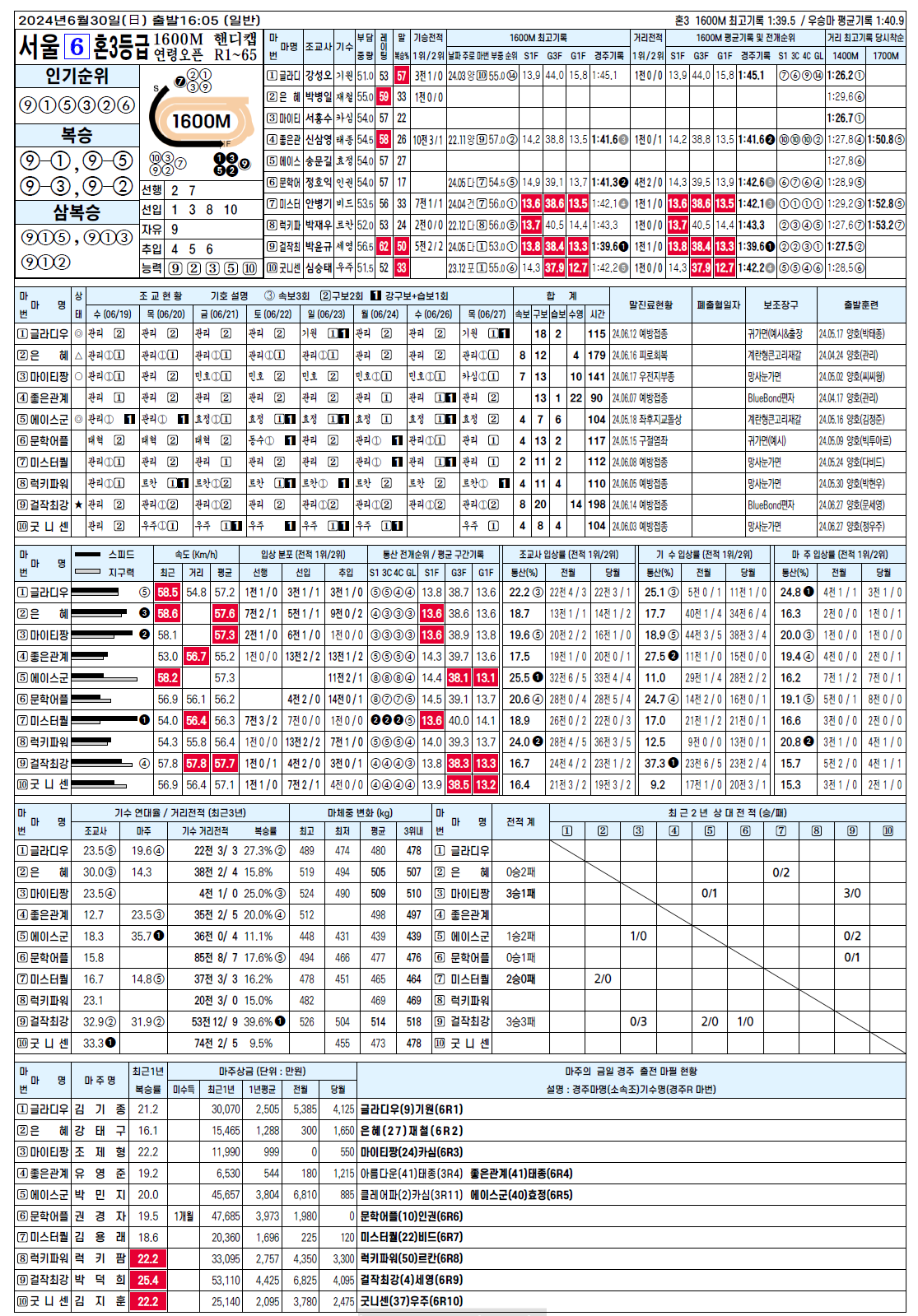 마사일호 트리플나인 경마 예상지 경주정보 보는법